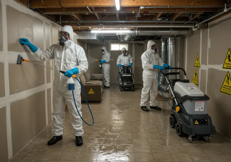 Basement Moisture Removal and Structural Drying process in Anahola, HI